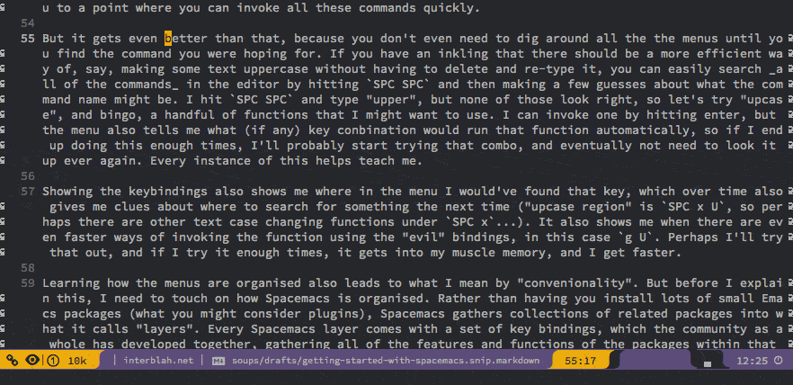 Exploring the functions in Spacemacs